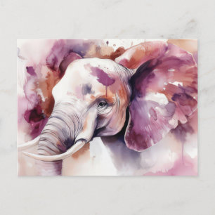 abstrakte Aquarell Illustration eines Elefanten Postcard