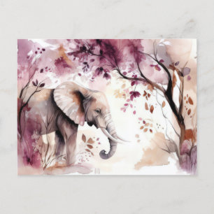 Abstrakte Aquarell Illustration eines Elefanten Postcard