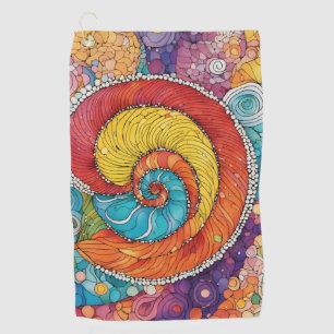 Abstraktes Schnecken Muster, multicolor Golf Towel