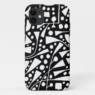 Abstraktes Weiß 120112 auf Schwarzem iPhone 11 Case