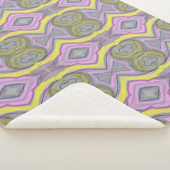 Abstrato Amarelo Sherpa Blanket (3/4)