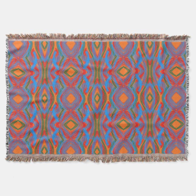 Abstrato Laranja Throw Blanket (Front)