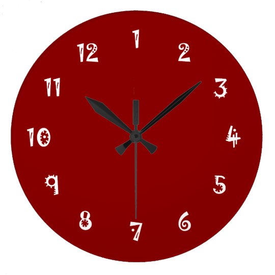 Absurd Full Colour Dark Red Large Clock Zazzle Co Uk - Funny Wall Clocks Uk