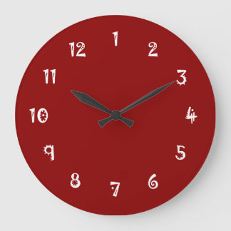 Absurd Full Colour Dark Red Large Clock