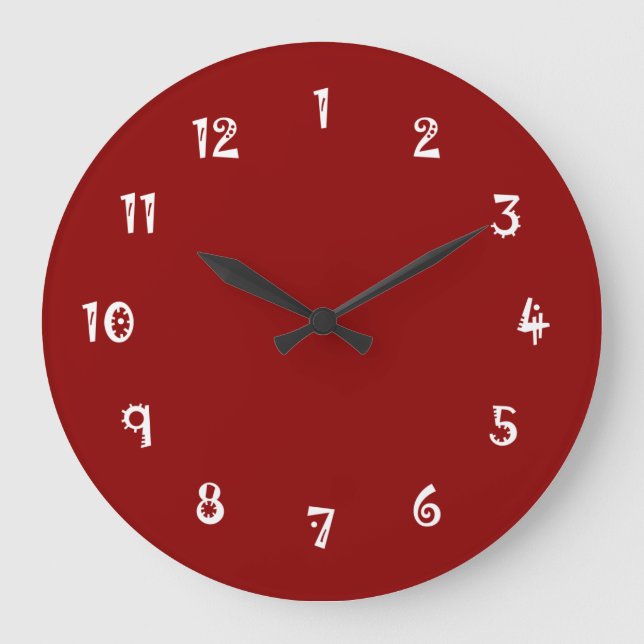 Absurd Full Colour Dark Red Large Clock (Front)