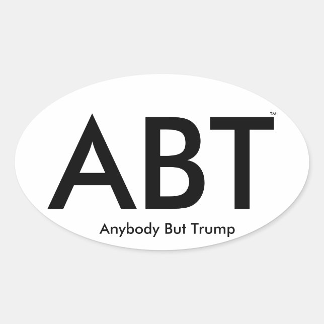 ("ABT") Anybody But Trump Oval Sticker (Front)