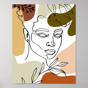 Abtract Womans Face Modern Art Print, Abstract Art Poster