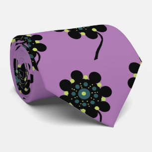 ABtsrcat Minimal Flowers  Neck Tie