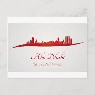 Abu Dhabi skyline in red.jpg Postcard