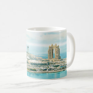Abu Dhabi Skyline Watercolor Travel Keepsake Coffee Mug