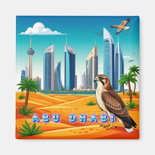 🌴 Abu Dhabi Travel Souvenir Keepsake 🕌 Magnet (Front)