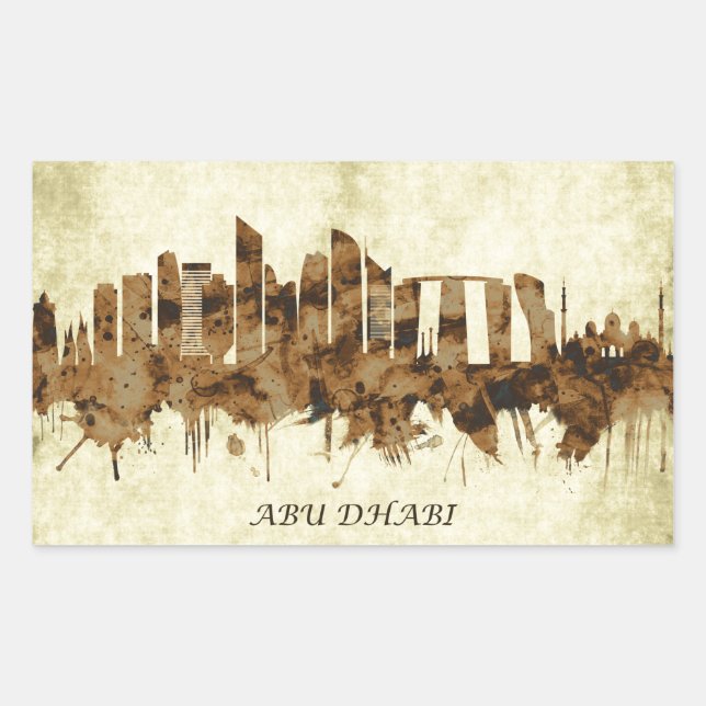 Abu Dhabi UAE Cityscape Rectangular Sticker (Front)