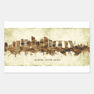 Abu Dhabi UAE Cityscape Rectangular Sticker
