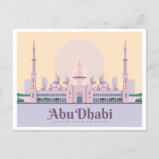 Abu Dhabi UAE Pastel Travel Postcard