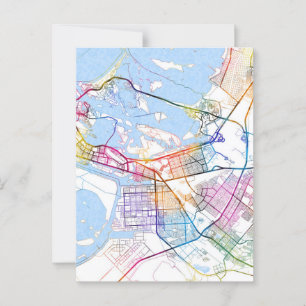 Abu Dhabi United Arab Emirates City Map Postcard