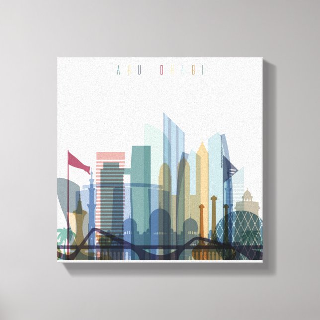 Abu Dhabi, United Arab Emirates | City Skyline Canvas Print (Front)