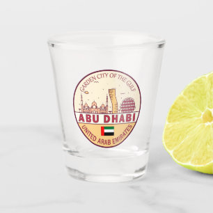 Abu Dhabi United Arab Emirates City Skyline Emblem Shot Glass
