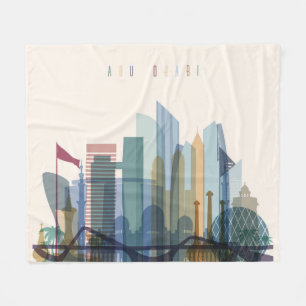 Abu Dhabi, United Arab Emirates   City Skyline Fleece Blanket