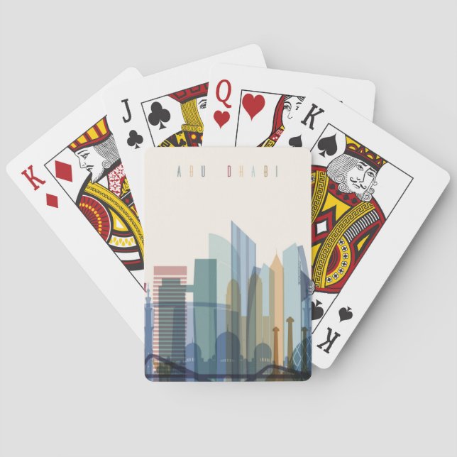 Abu Dhabi, United Arab Emirates | City Skyline Playing Cards (Back)