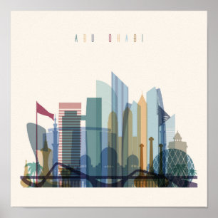 Abu Dhabi, United Arab Emirates   City Skyline Poster