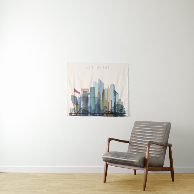Abu Dhabi, United Arab Emirates | City Skyline Tapestry (In Situ (Horizontal))