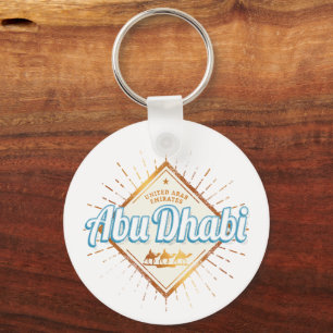 Abu Dhabi United Arab Emirates Vintage UAE Design Key Ring