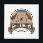 Abu Simbel Egypt Badge Magnet<br><div class="desc">Abu Simbel photorealistic design. It is a historic site comprising two massive rock-cut temples in the village of Abu Simbel</div>