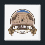 Abu Simbel Egypt Badge Magnet<br><div class="desc">Abu Simbel photorealistic design. It is a historic site comprising two massive rock-cut temples in the village of Abu Simbel</div>