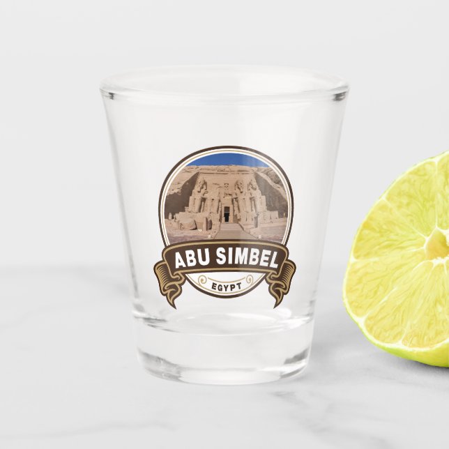 Abu Simbel Egypt Badge Shot Glass (Front)