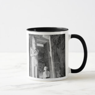 Abu Simbel Egypt, Tourist inside Temple (NR) Mug
