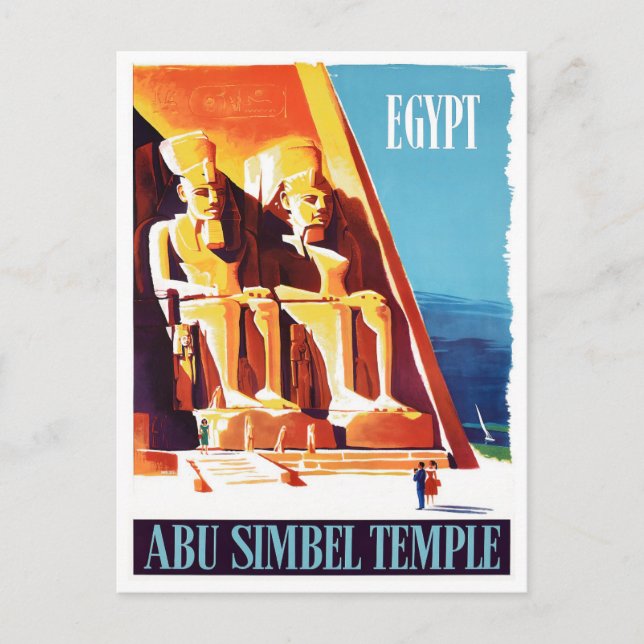 Abu Simbel Egypt vintage travel Postcard (Front)
