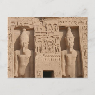 abu simbel hieroglyphics postcard