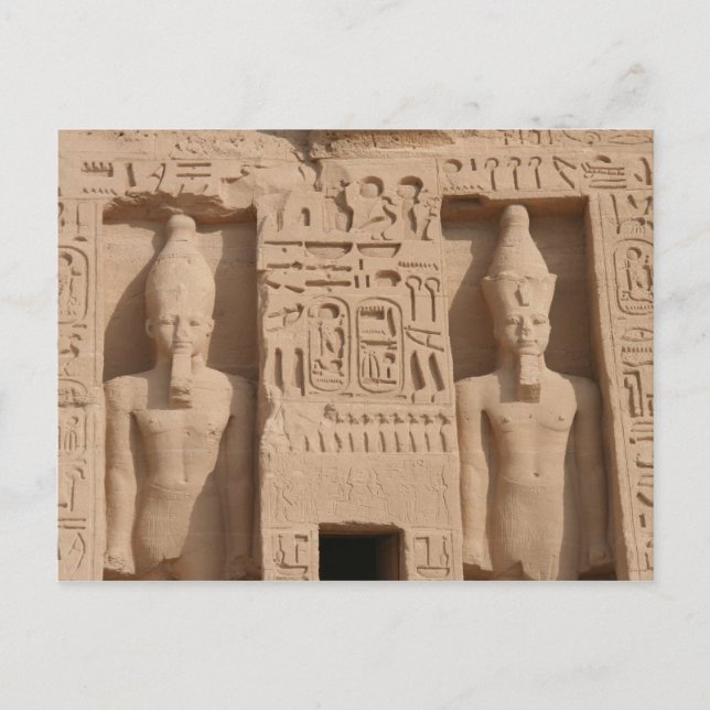 abu simbel hieroglyphics postcard (Front)
