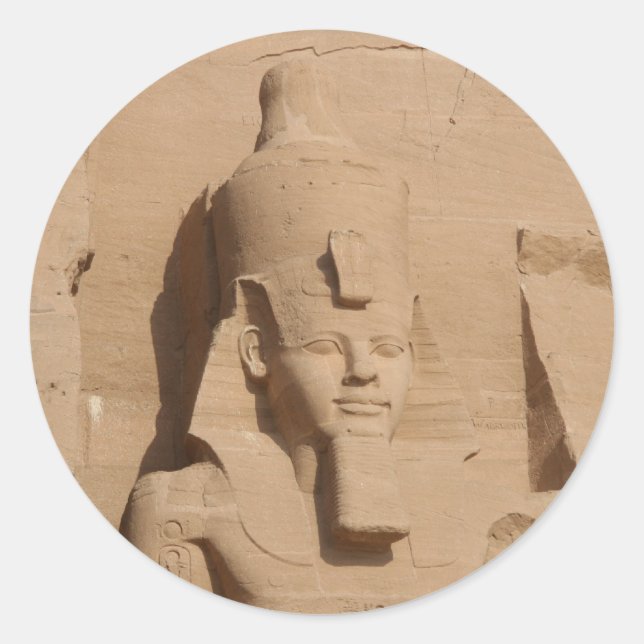 abu simbel pharoah classic round sticker (Front)