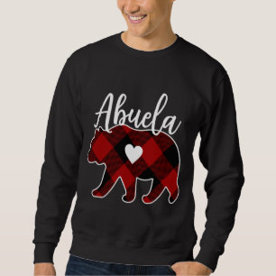Abuela Bear Christmas Buffalo Plaid Red White & Bl Sweatshirt