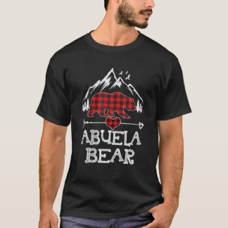 Abuela Bear Christmas Pajama Red Plaid Buffalo Fam T-Shirt