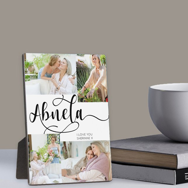Abuela Calligraphy 4 Photo Tabletop Plaque (Creator Uploaded)