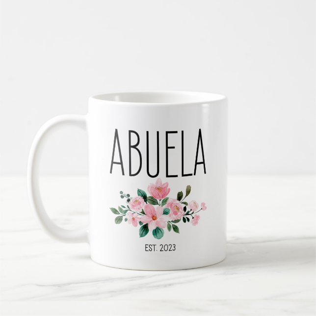Abuela Est 2023, Abuelos Announcement Spanish Coffee Mug (Left)