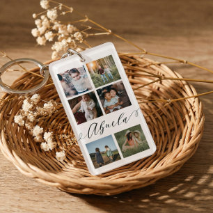 Abuela Gift for Grandma Photo Collage Keepsake Key Ring