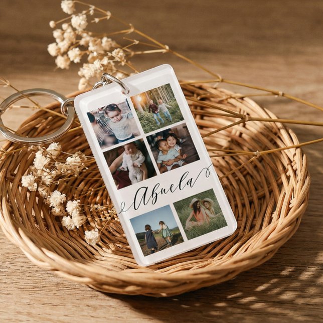 Abuela Gift for Grandma Photo Collage Keepsake Key Ring (Abuela Gift for Grandma Photo Collage Keepsake Keychain)