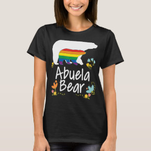 Abuela Lgbt Bear Gay Lesbian Pride Rainbow Floral  T-Shirt