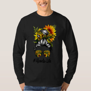 Abuela Life Messy Hair Bun Sunflower Women Mother' T-Shirt