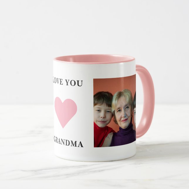 Abuela Nana Nonna Family Photo Love You Grandma Mug (Front Right)