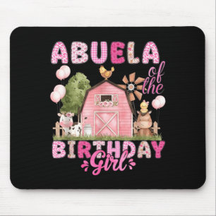Abuela Of The Birthday Girl 1st Bday Cow Farm Mouse Mat