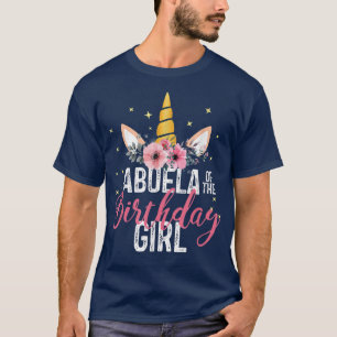 Abuela Of The Birthday Girl Mother Gift Unicorn Bi T-Shirt