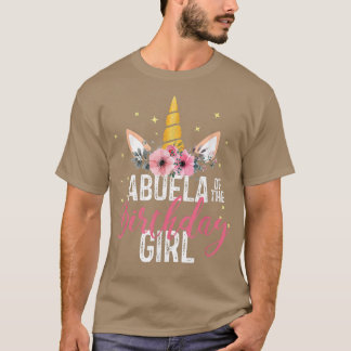 Abuela Of The Birthday Girl Mother Gift Unicorn Bi T-Shirt