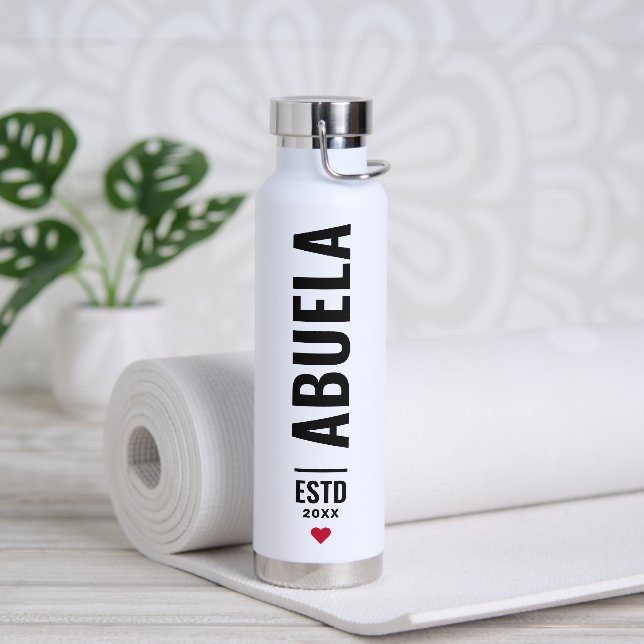  Abuela | Spanish Grandma Custom Date Simple  Water Bottle (Yoga)