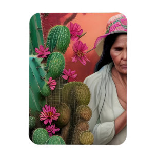 Abuela Surreal Floral Digital Art   Magnet