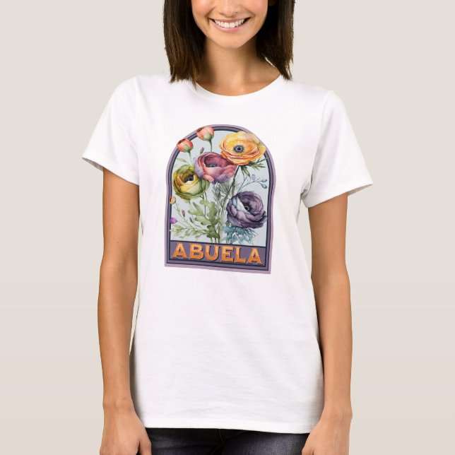 Abuela Vintage Floral Grandmother T-Shirt (Front)