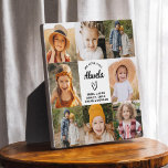 Abuela We Love You Hearts Modern Photo Collage Plaque<br><div class="desc">The Abuela We Love You Heart Modern Photo Collage Plaque is a touching and personalised gift that showcases your love for your grandmother. This beautifully designed plaque features a heart-shaped photo collage, allowing you to add your favourite family pictures in a modern and stylish layout. The heartfelt "We Love You,...</div>